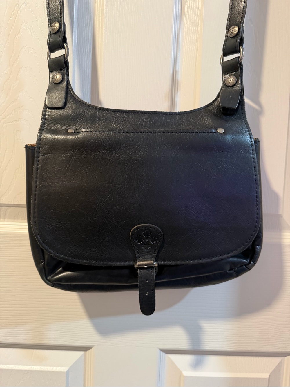 Patricia Nash Classic Black Leather Crossbody Bag